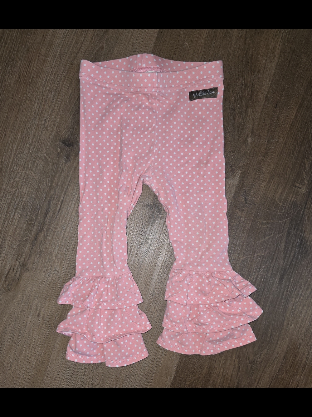 Matilda Jane Pink Polka Dot Ruffle Leggings